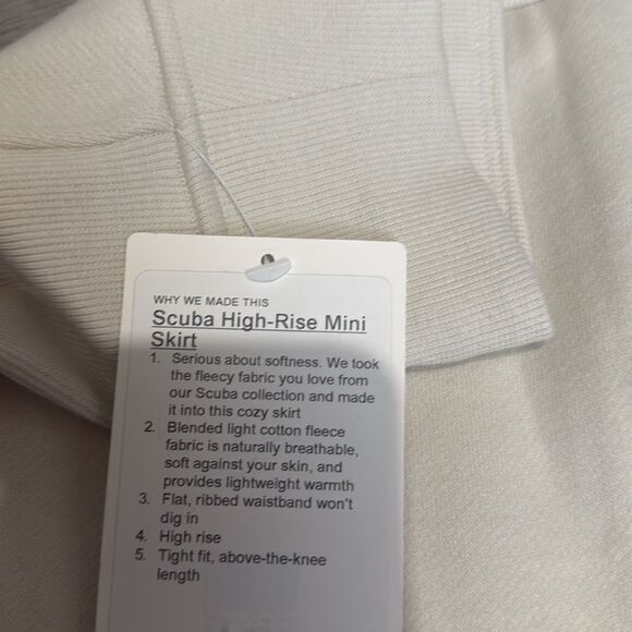 NWT LuLuLemon Scuba High Rise Mini Skirt Bone Extra Large - Picture 5 of 12